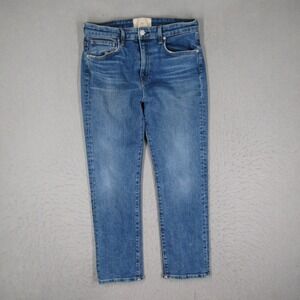 CQY Denim Womens Straight Leg Jeans Blue Wash Made in USA Size 30